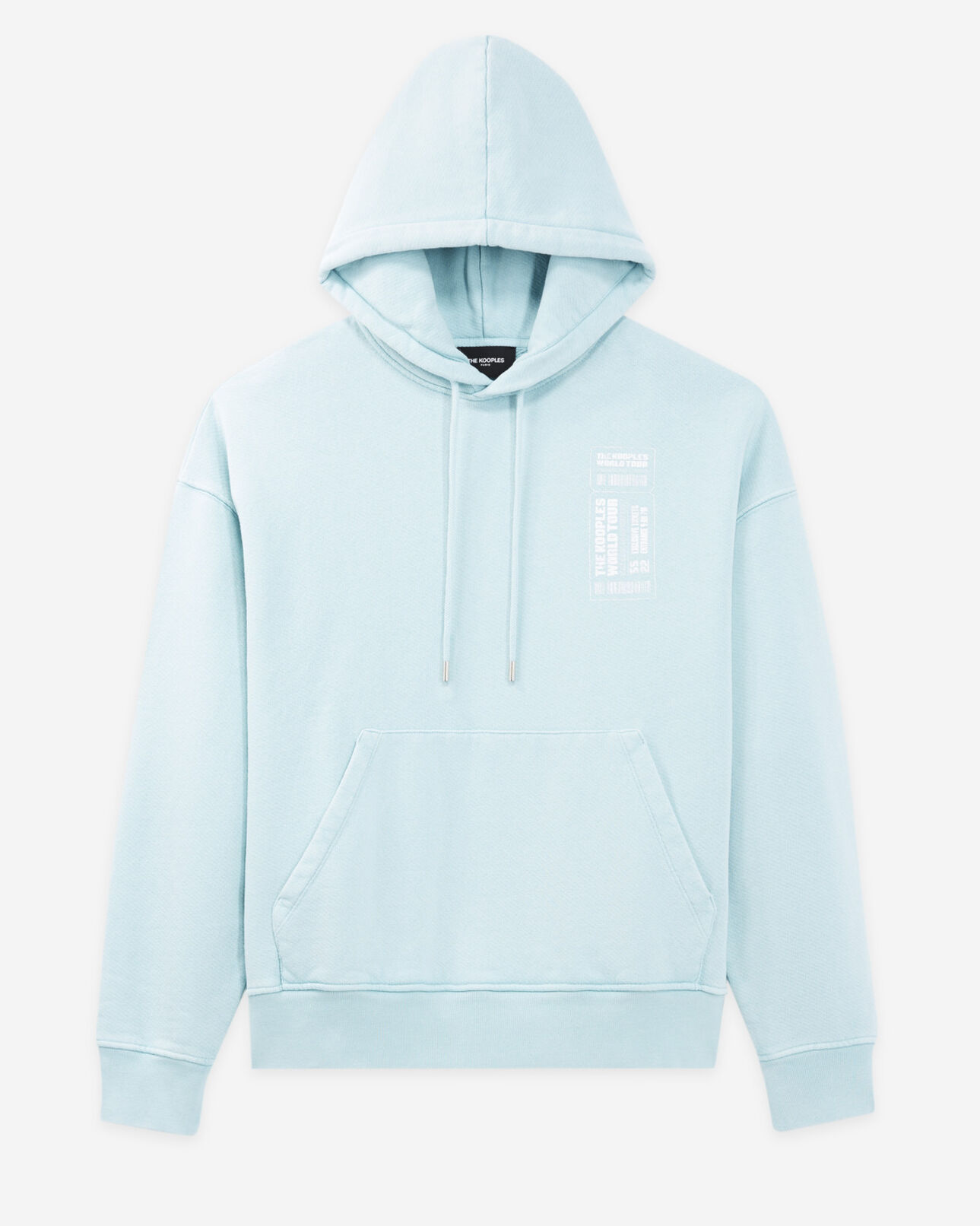 The Kooples MEN BLUE SKY sky blue hoodie with oversized print