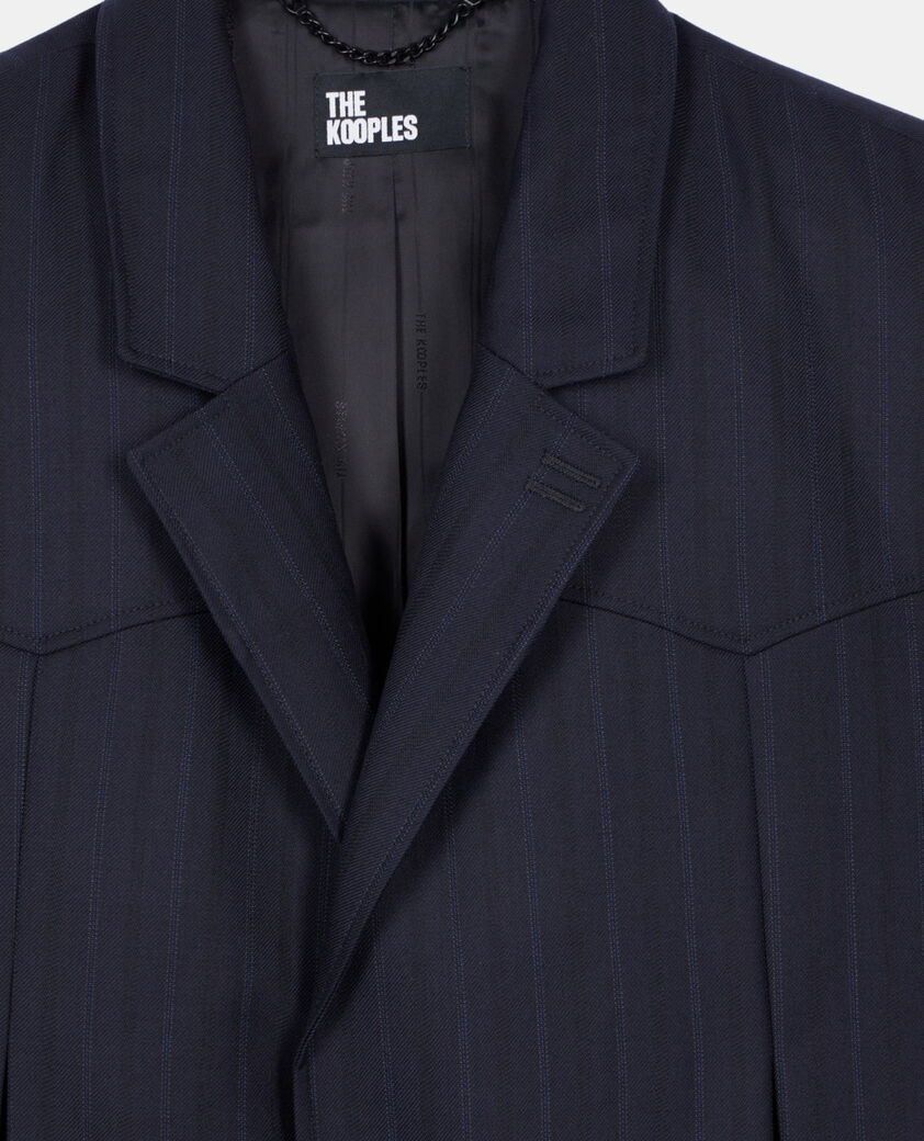 The Kooples HERREN NAVY blauer blazer im kimonostil mit streifen