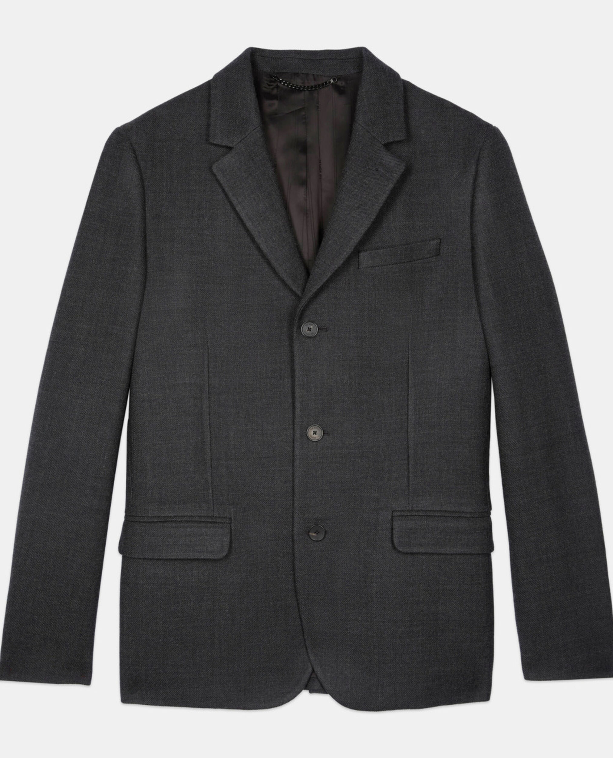 Veste de costume en laine mélangée grise, BLACK GREY, hi-res image number null