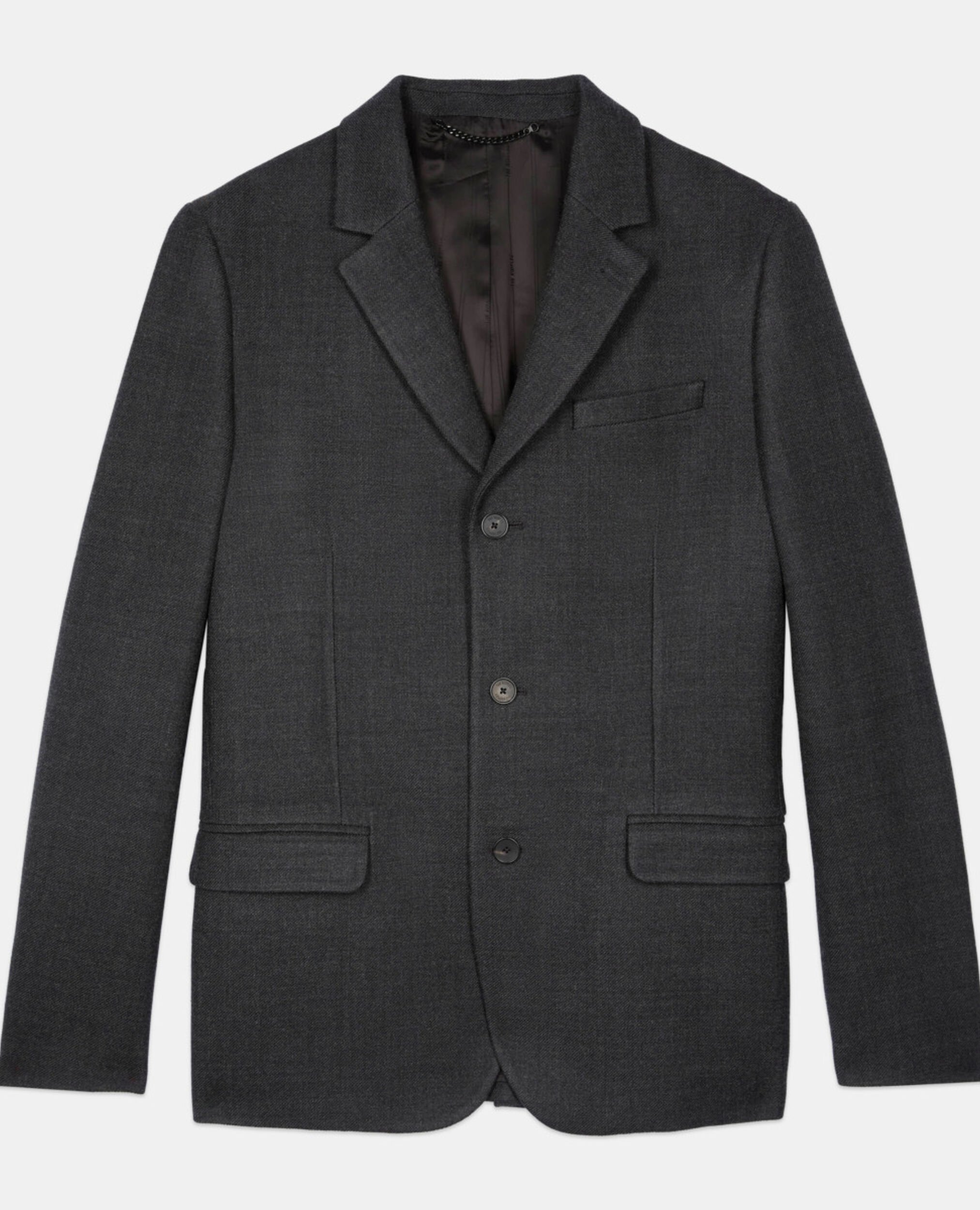 Veste de costume en laine mélangée grise, BLACK GREY, hi-res image number null