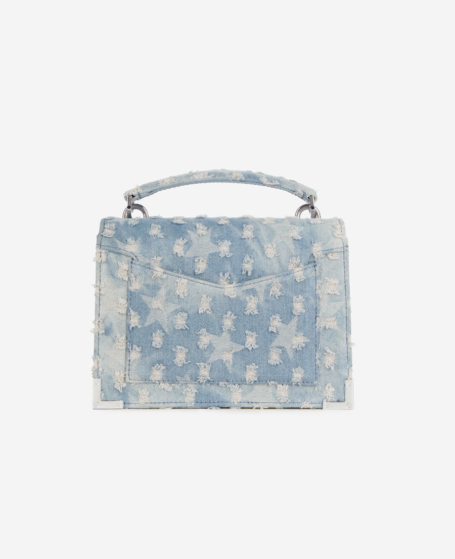 The Kooples WOMEN BLUE DENIM small emily blue denim bag with stars