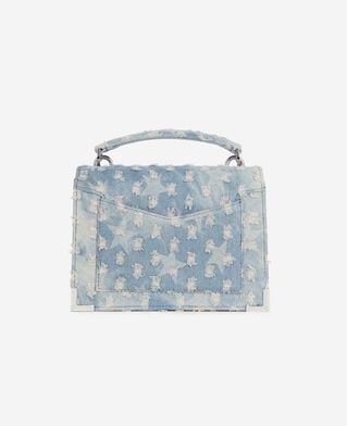 The Kooples WOMEN BLUE DENIM small emily blue denim bag with stars