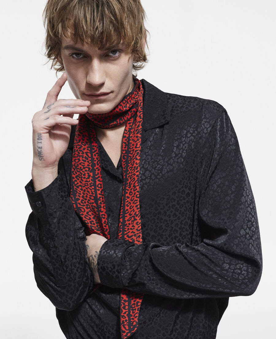 The Kooples MIXTE RED / BLACK foulard léopard rouge