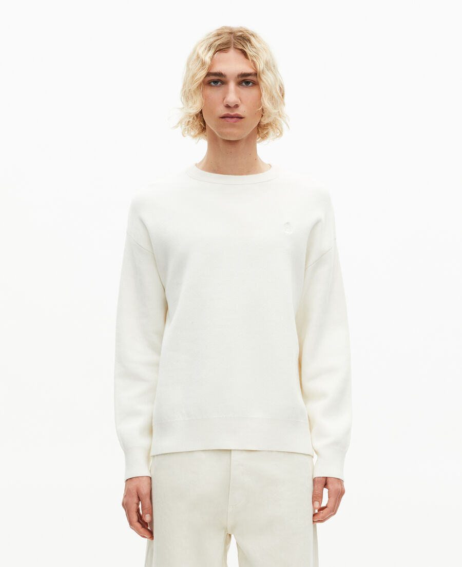 The Kooples MEN ECRU round-neck double-faced wool sweater ecru