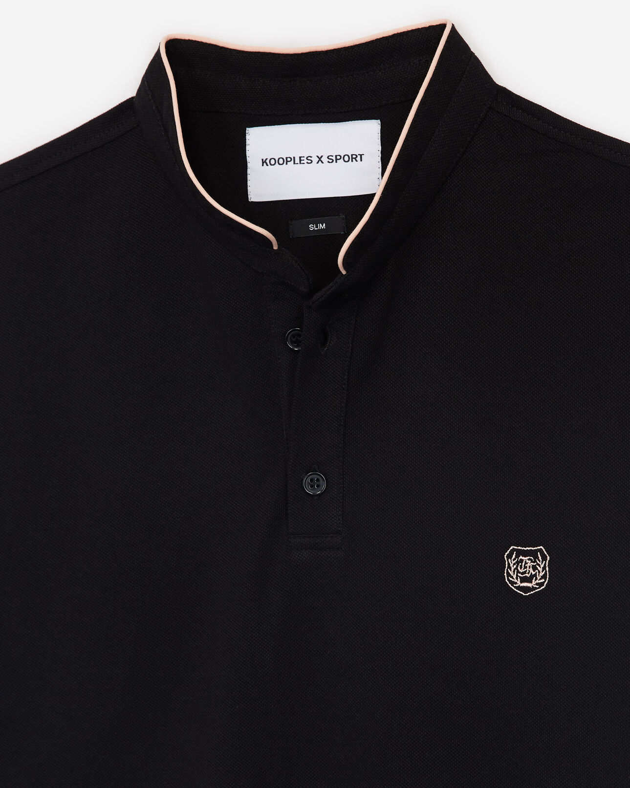 The Kooples MEN BLACK / PINK CORAIL black polo shirt