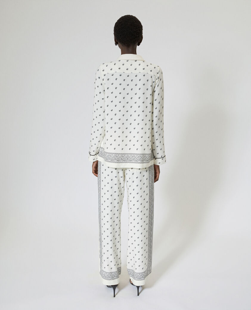 The Kooples WOMEN WHITE / BLACK ecru bandana shirt