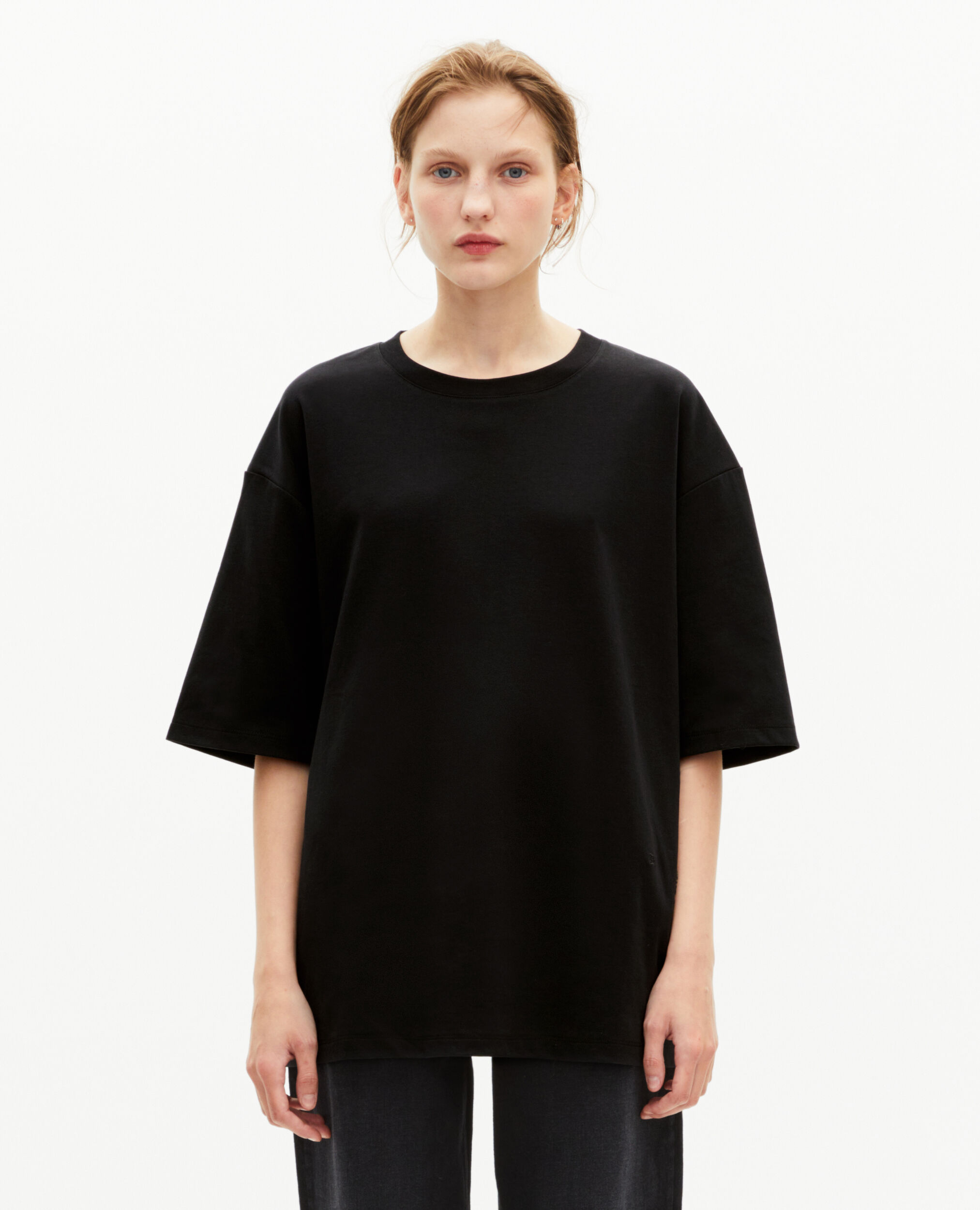 T-shirt large uni noir, BLACK, hi-res image number null