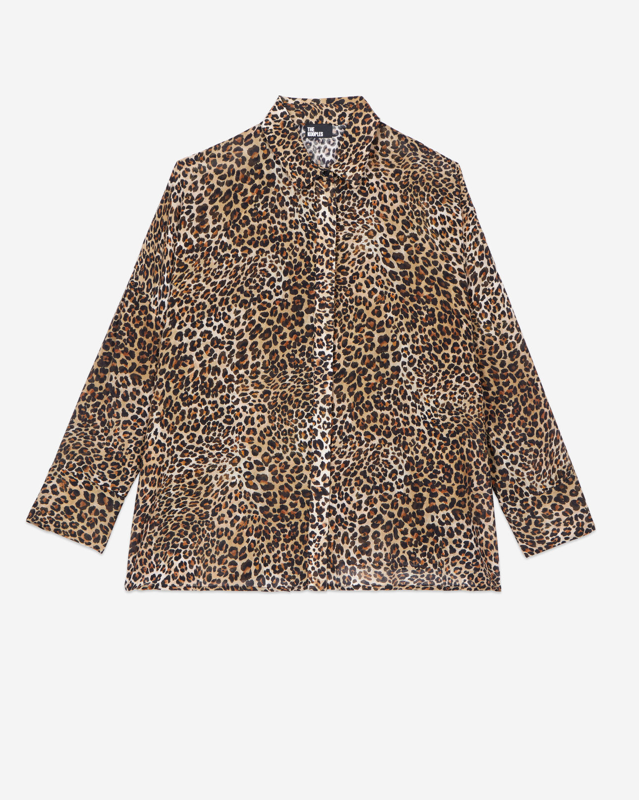 The Kooples F LEOPARD loose printed silk-blend shirt 