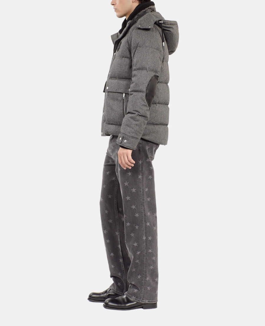 The Kooples HOMME GRIS CLAIR doudoune en flanelle grise