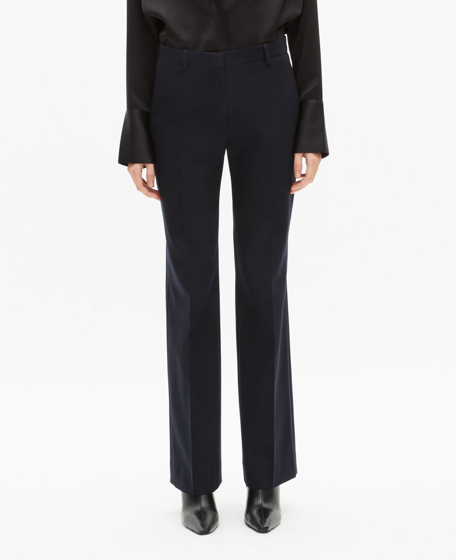 The Kooples F DARK NAVY navy wool blend straight-leg tailored pants