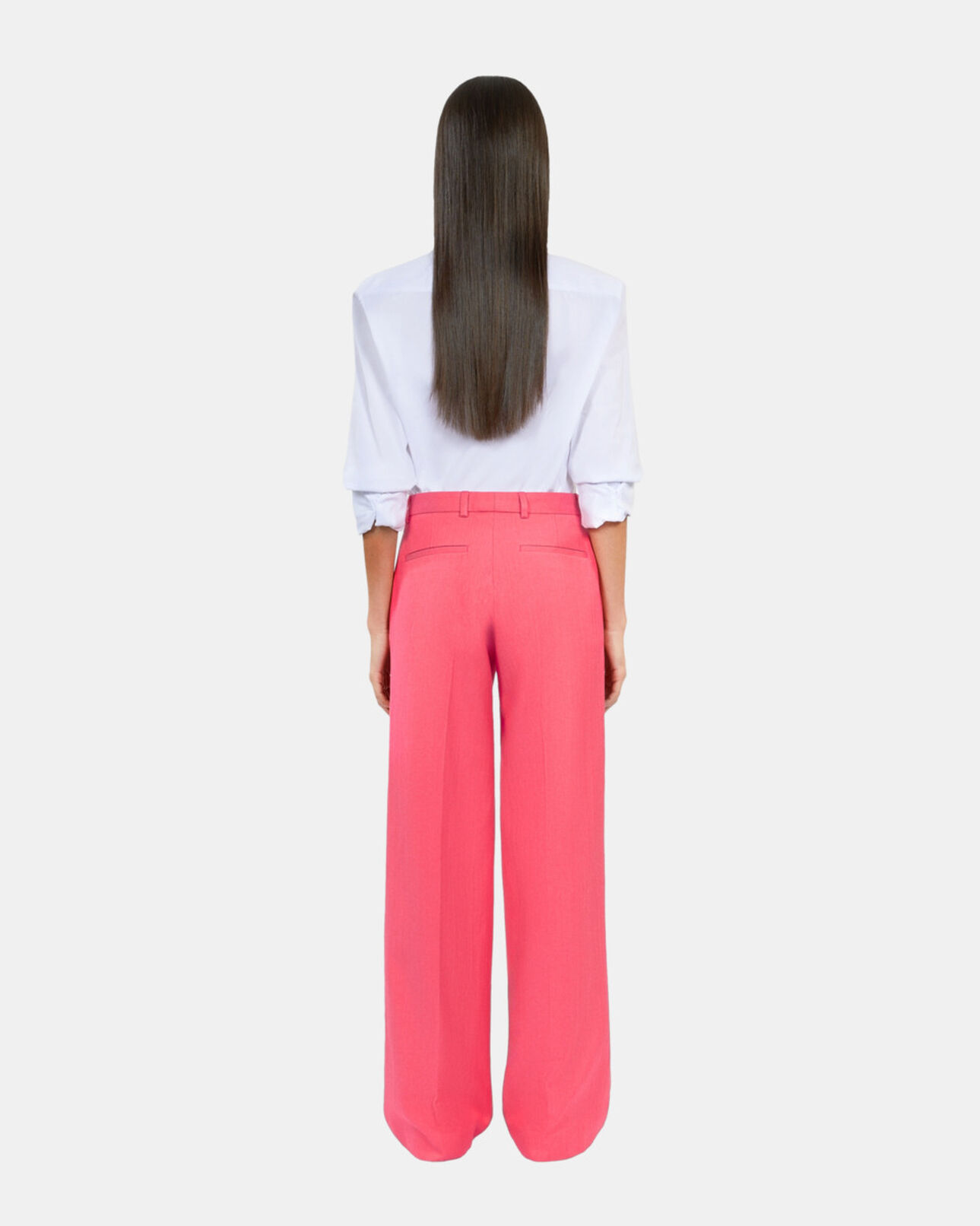The Kooples WOMEN RETRO PINK fuchsia suit trousers