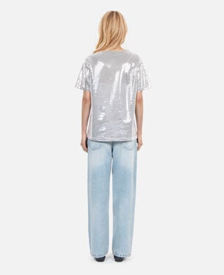 The Kooples F SEQUINS silver sequined t-shirt