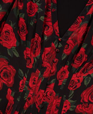 The Kooples F BLACK - RED red floral print short dress
