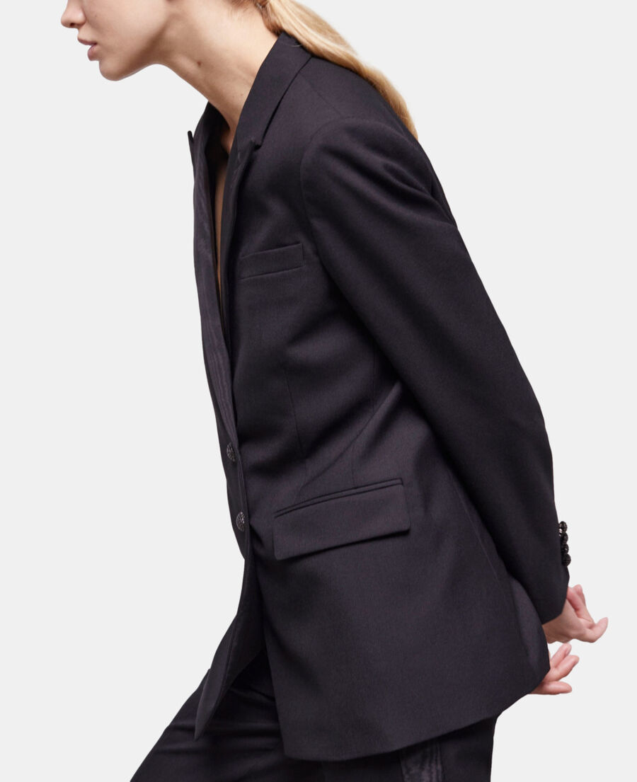 black wool suit jacket