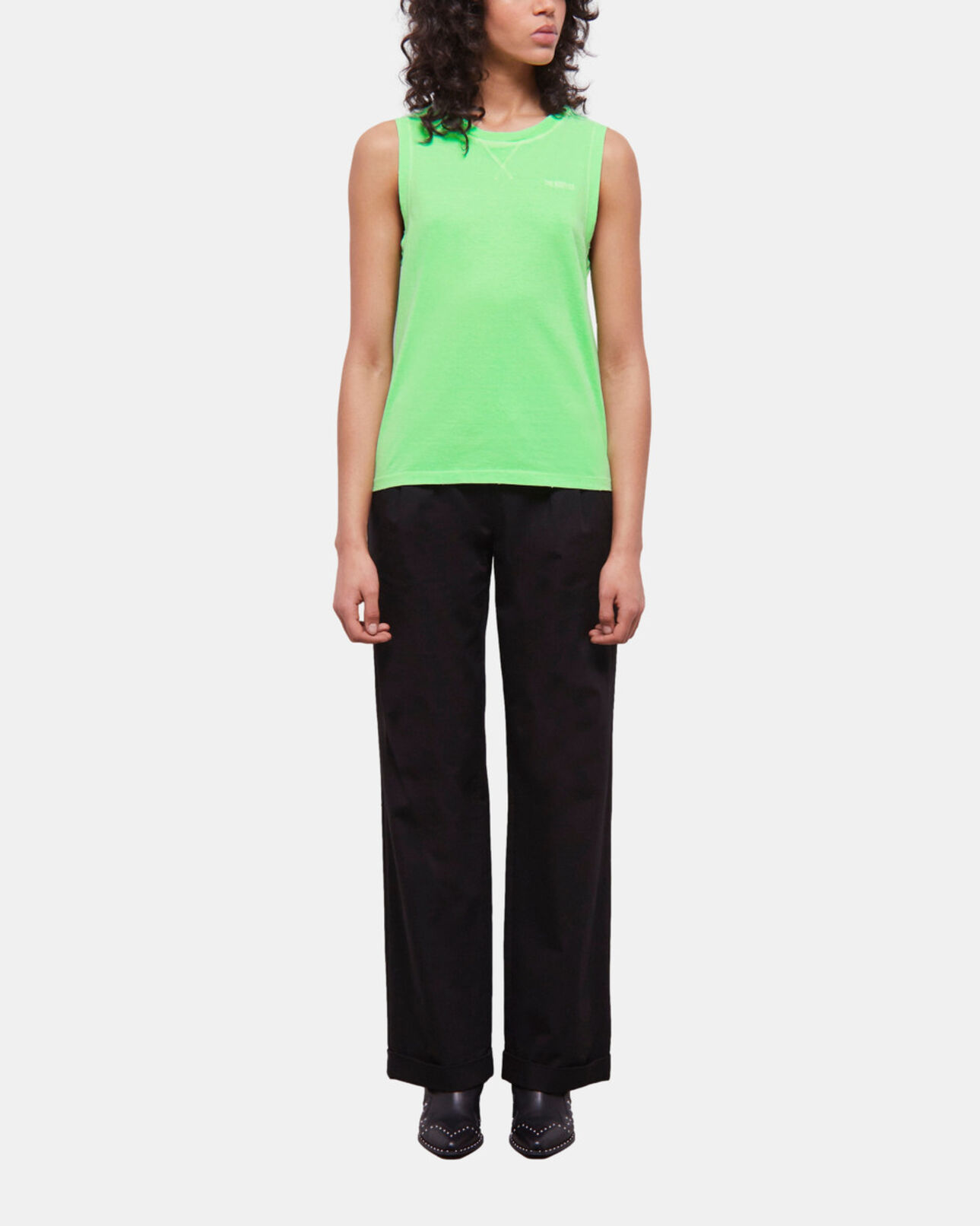 The Kooples FEMME VERT FLUO t-shirt femme vert fluo avec logo