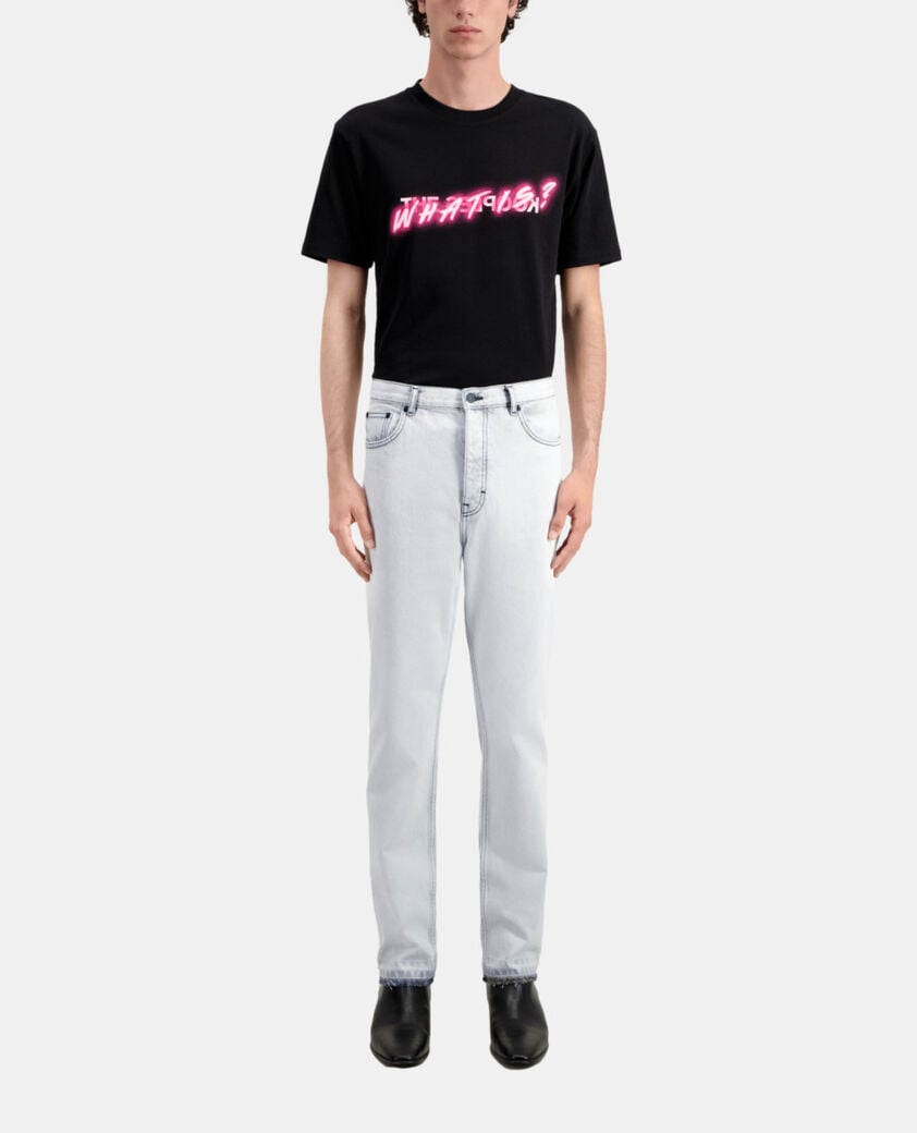 The Kooples HERREN WHITE BLEACH weiße verwaschene jeans mit geradem bein