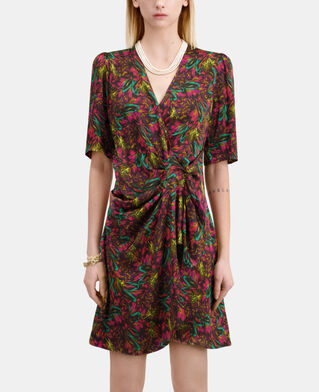The Kooples FEMME MULTICOLOR robe courte imprim&eacute;e en soie