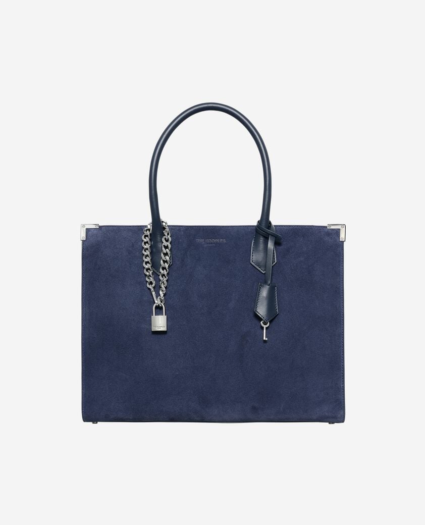 The Kooples F NAVY ming l tote bag in navy suede