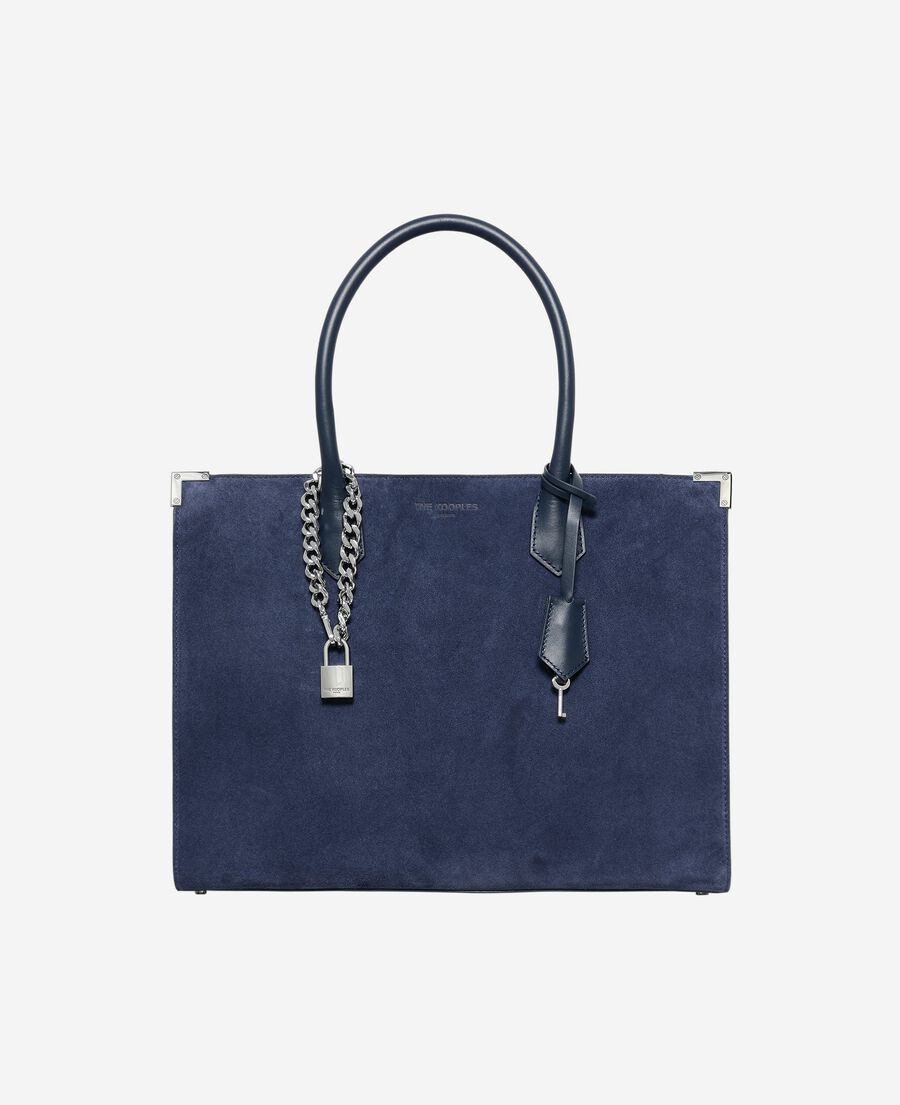 The Kooples F NAVY ming l tote bag in navy suede