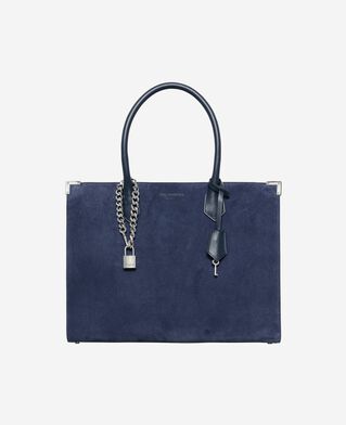The Kooples F NAVY ming l tote bag in navy suede