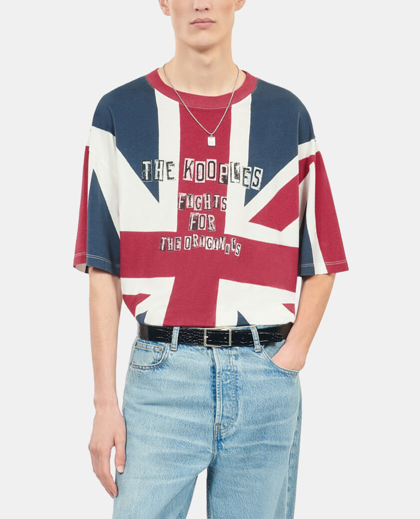 The Kooples HOMME RED t-shirt imprim&eacute; uk flag