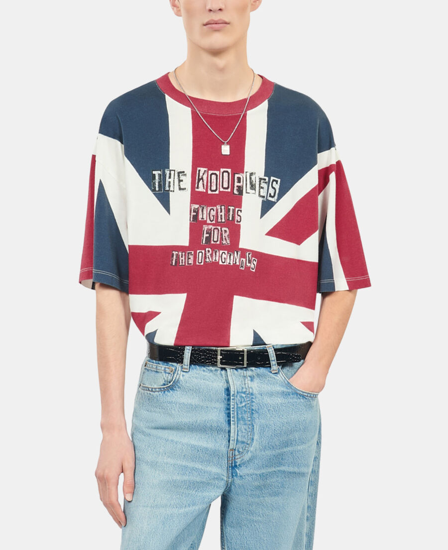 The Kooples MEN RED uk flag printed t-shirt