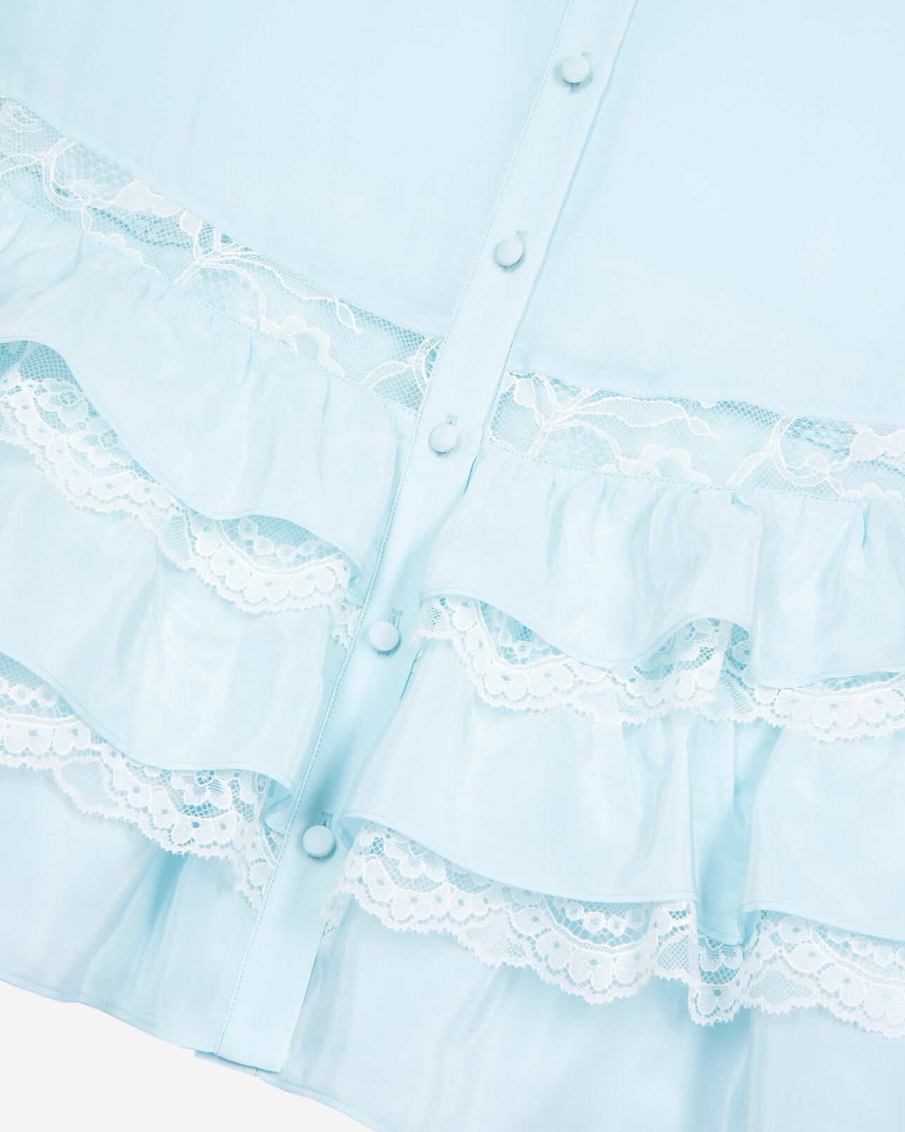 The Kooples WOMEN BABY BLUE light blue shirt with lace details
