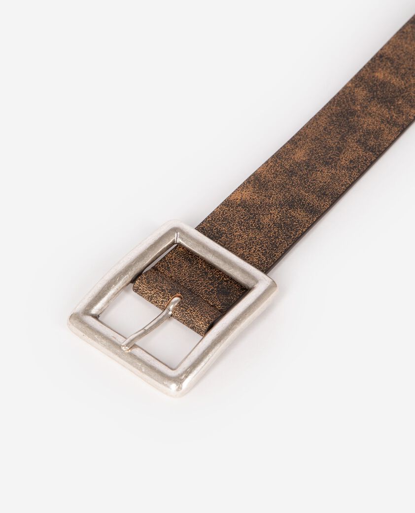 The Kooples DAMEN BROWN ledergürtel mit vintage-effekt in braun