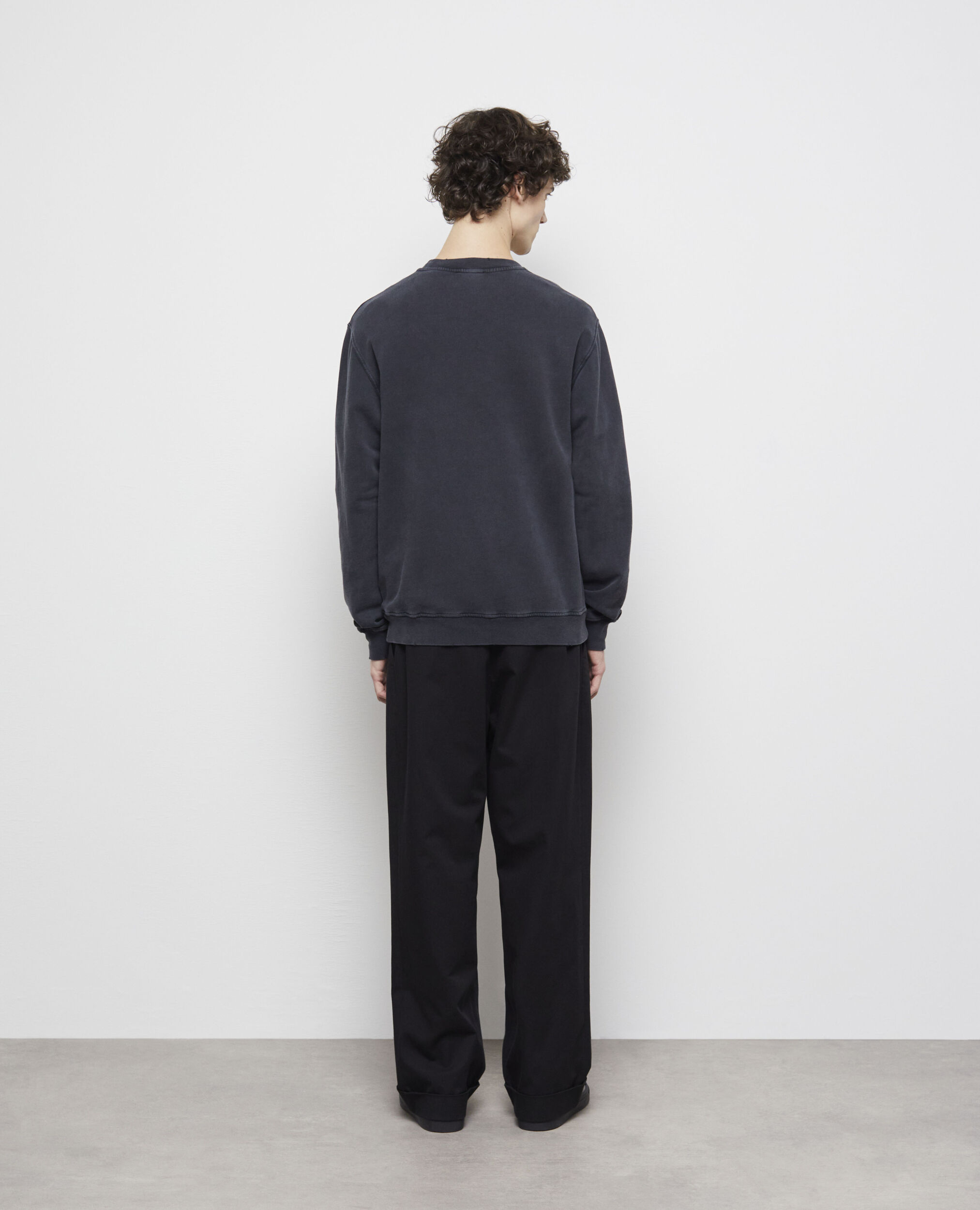 Sweatshirt sérigraphié noir, BLACK WASHED, hi-res image number null