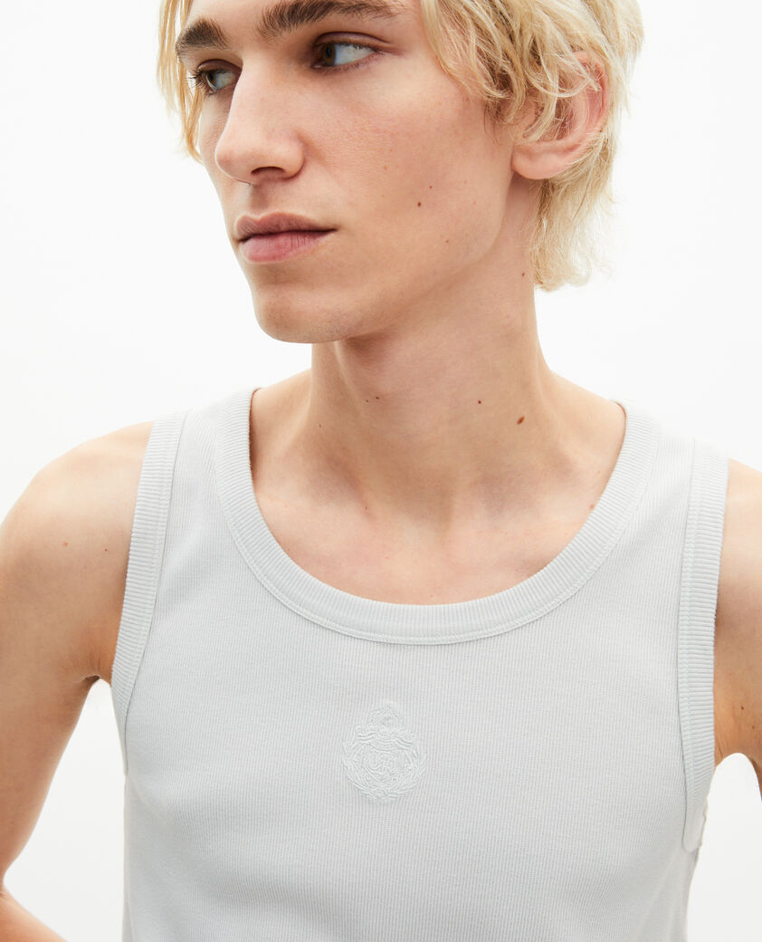The Kooples HOMBRE LIGHT GREY camiseta de tirantes con escudo gris bordado