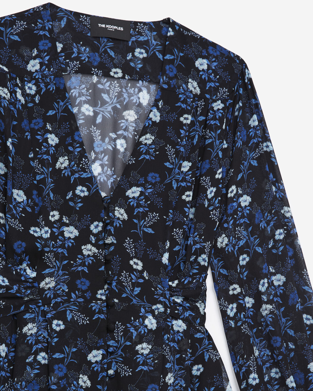 The Kooples FEMME BLUE robe courte bleue à imprimé fleuri