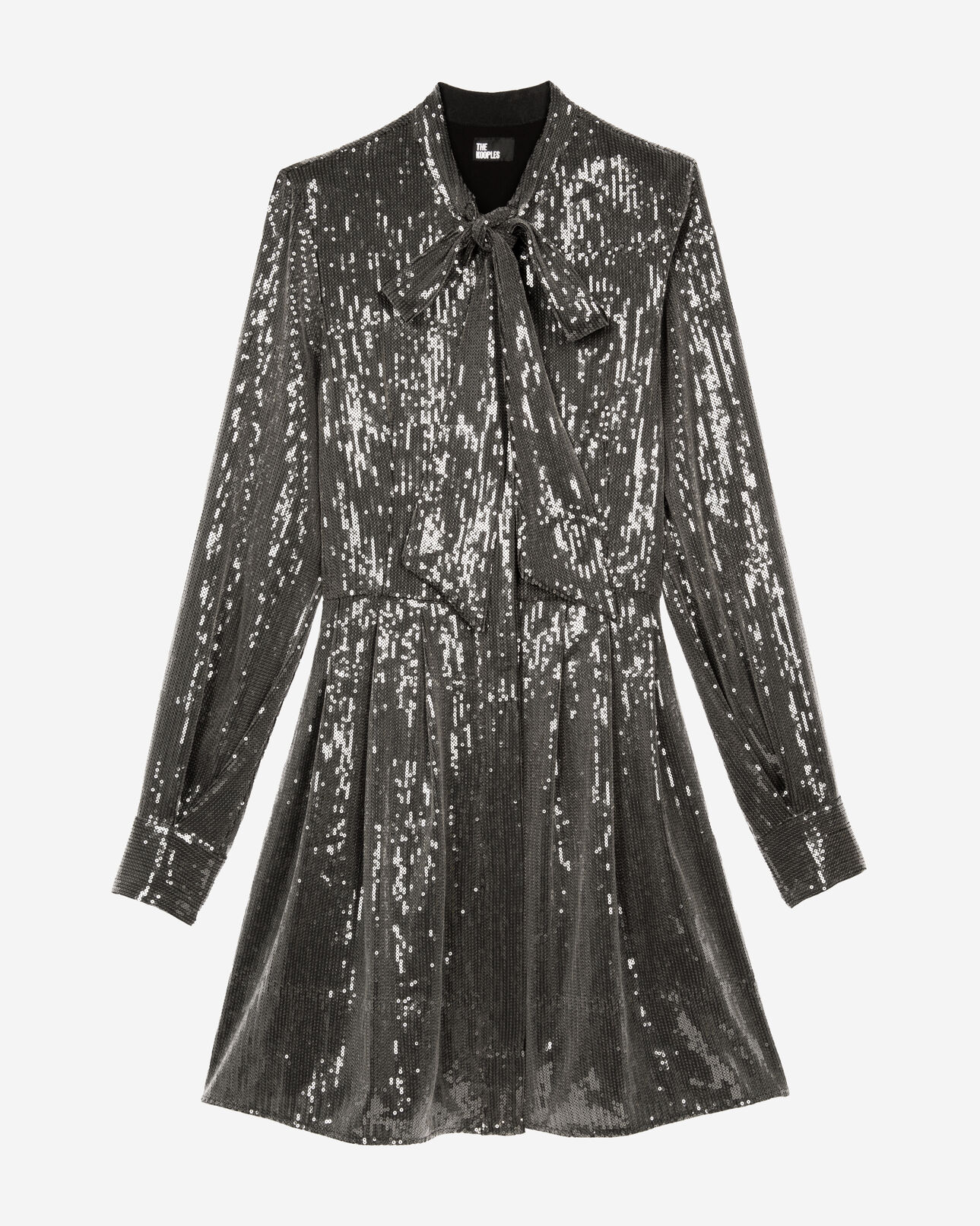 The Kooples WOMEN GREY grey sequin short dress