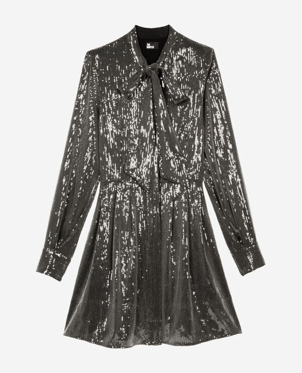 The Kooples FEMME GREY robe courte à sequins grise