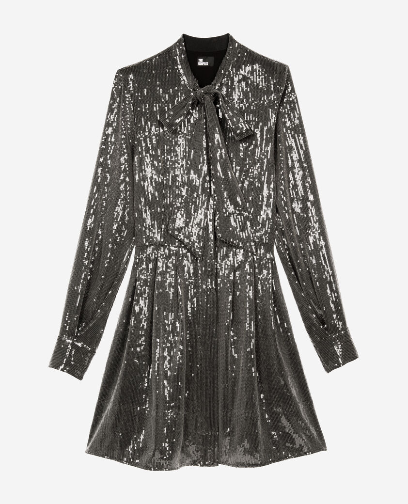 The Kooples FEMME GREY robe courte à sequins grise