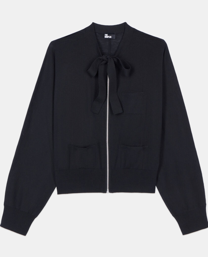 The Kooples FEMME BLACK cardigan en laine noir
