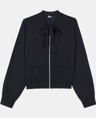 The Kooples FEMME BLACK cardigan en laine noir