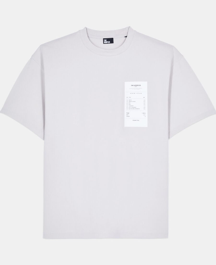 The Kooples MEN STONE GREY grey receipt serigraphy t-shirt