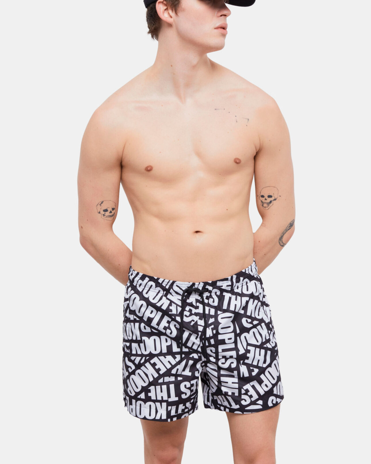 The Kooples HOMME BLACK short de bain tape logo