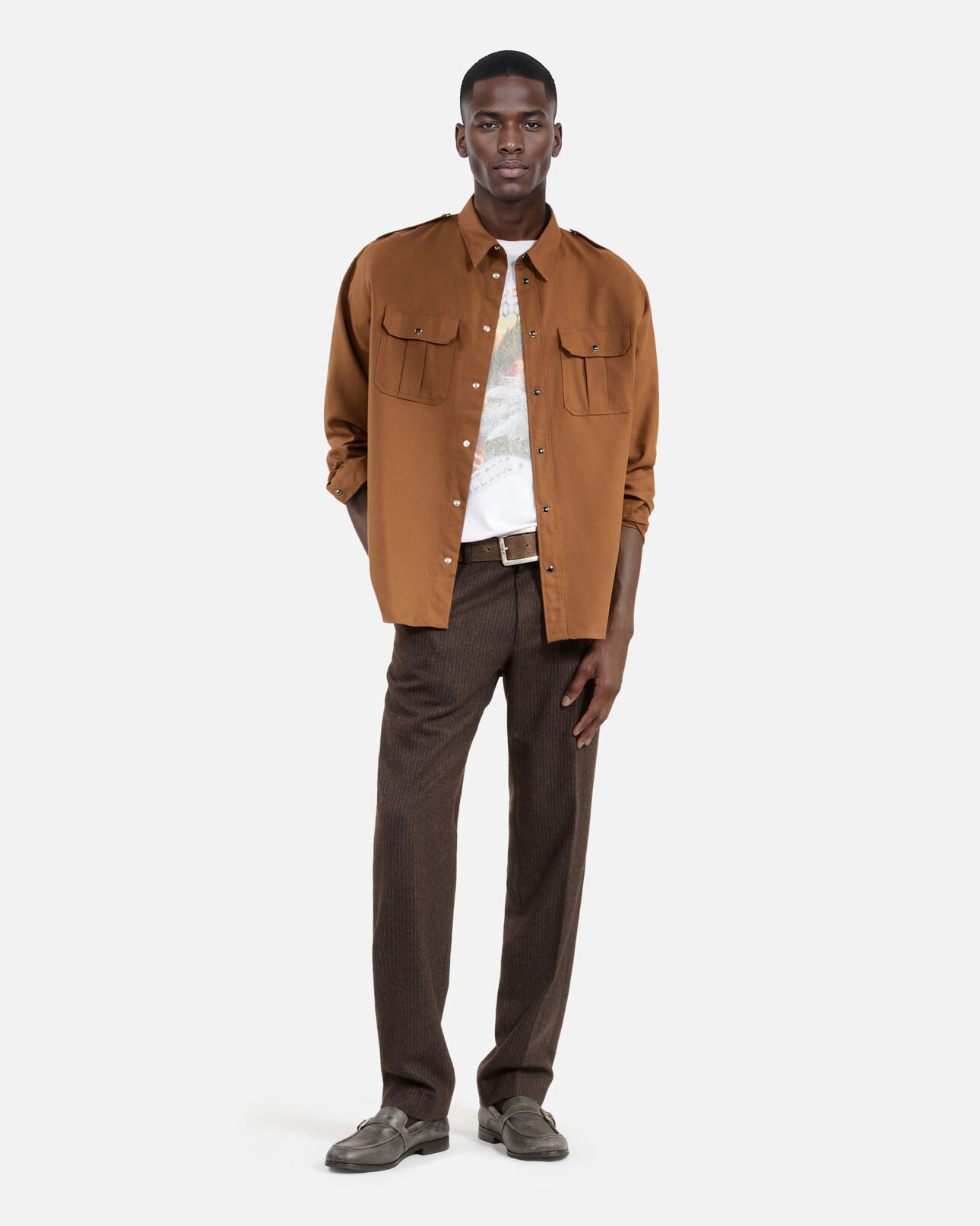 The Kooples HERREN CLASSIC BROWN braunes hemd