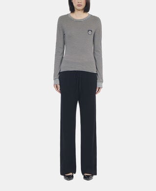 The Kooples DAMEN BLACK / WHITE langärmeliges, gestreiftes t-shirt