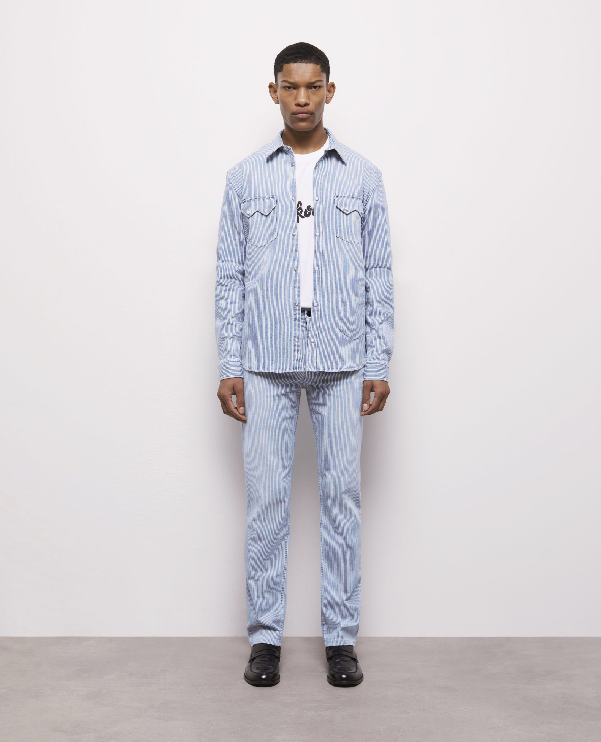 Camisa rayas, BLUE DENIM, hi-res image number null