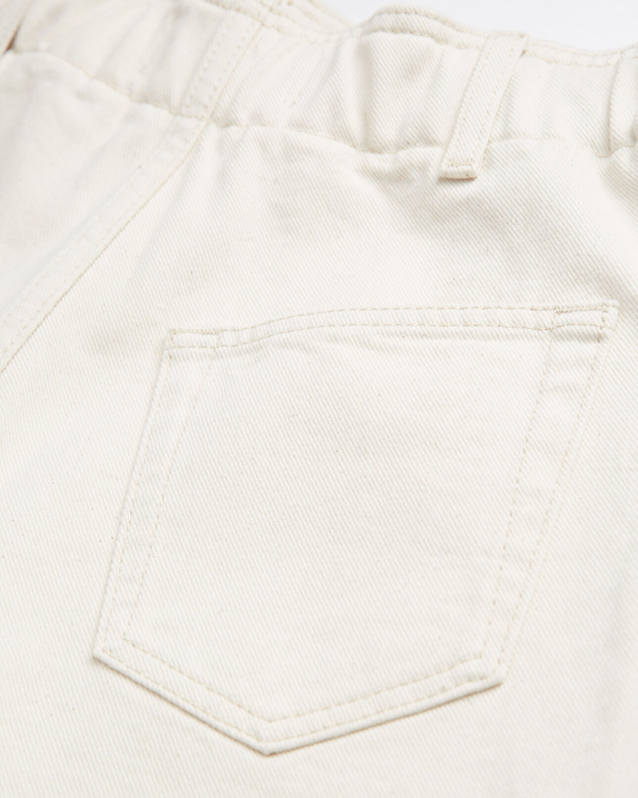 The Kooples WOMEN BEIGE MELANGE fitted ecru denim shorts with elastic waist