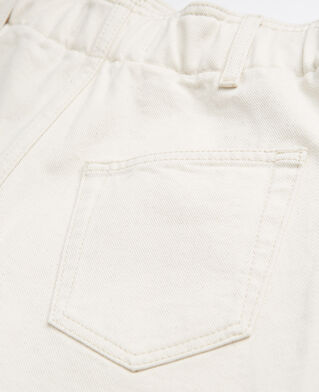 The Kooples FEMME BEIGE MELANGE short écru denim ajusté taille élastique