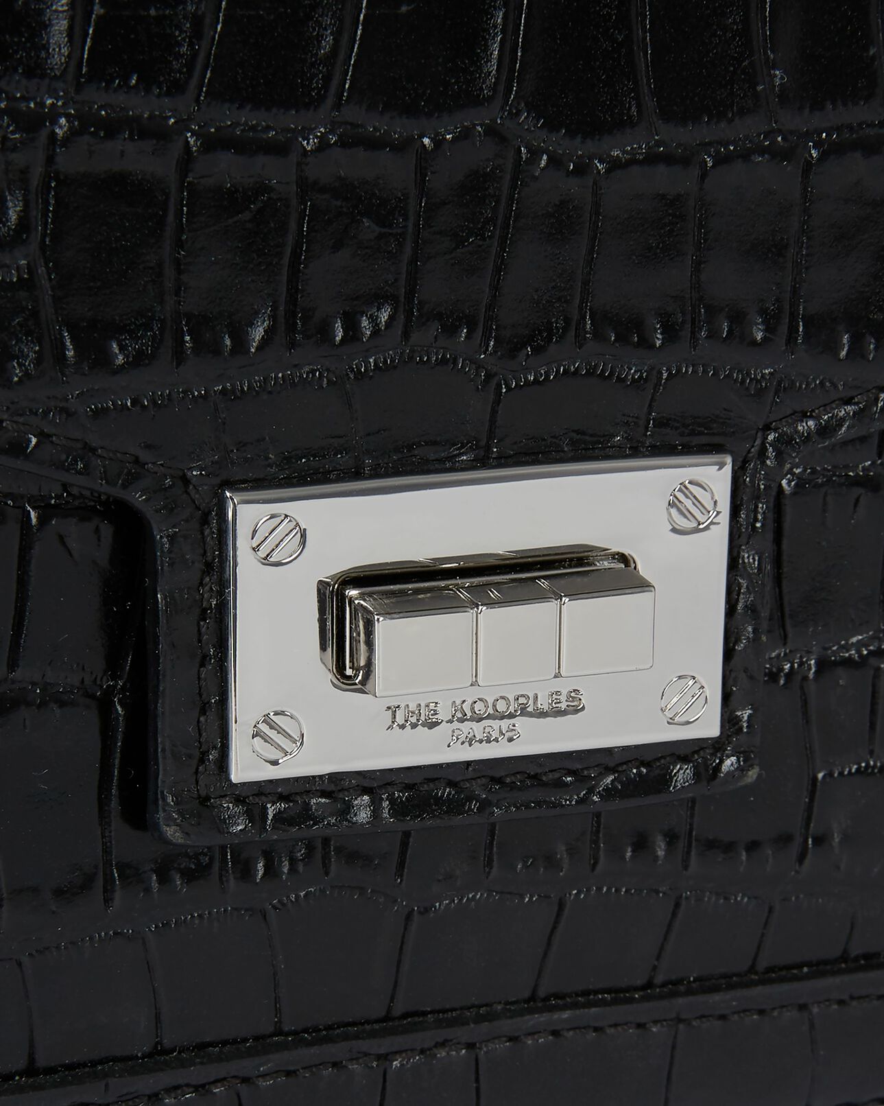 The Kooples F BLACK emily small crocodile-effect bag in black leather