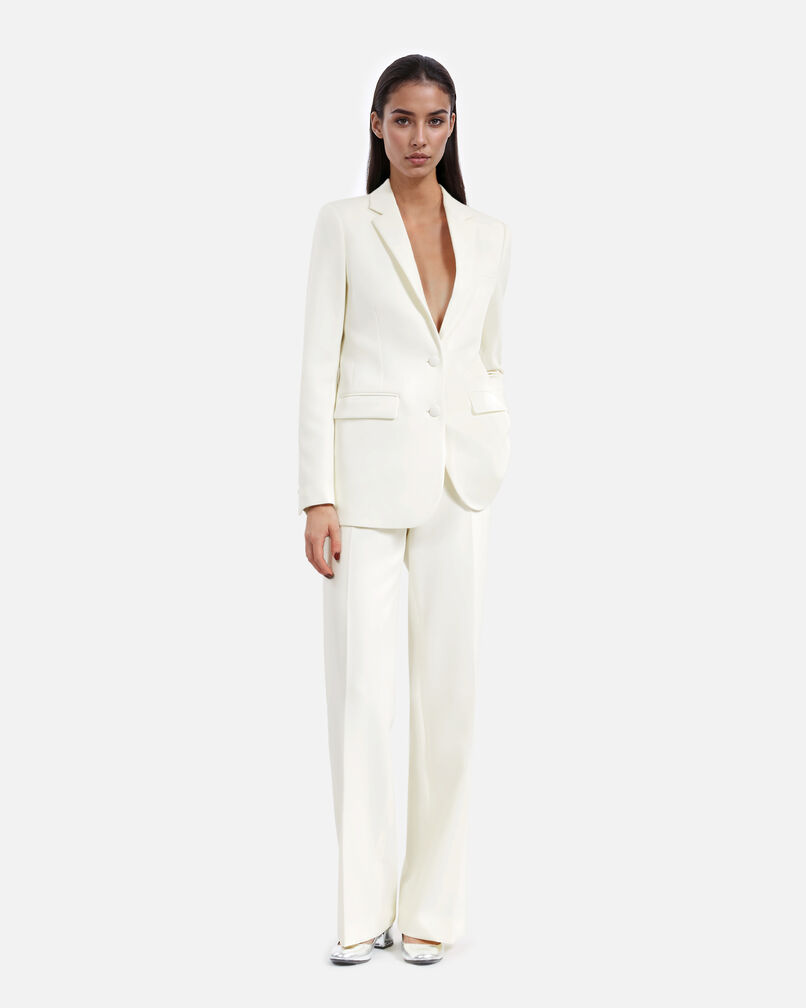 The Kooples WOMEN ECRU ecru crepe suit jacket straight cut