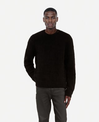 The Kooples MEN BLACK STONE black wool and mohair sweater