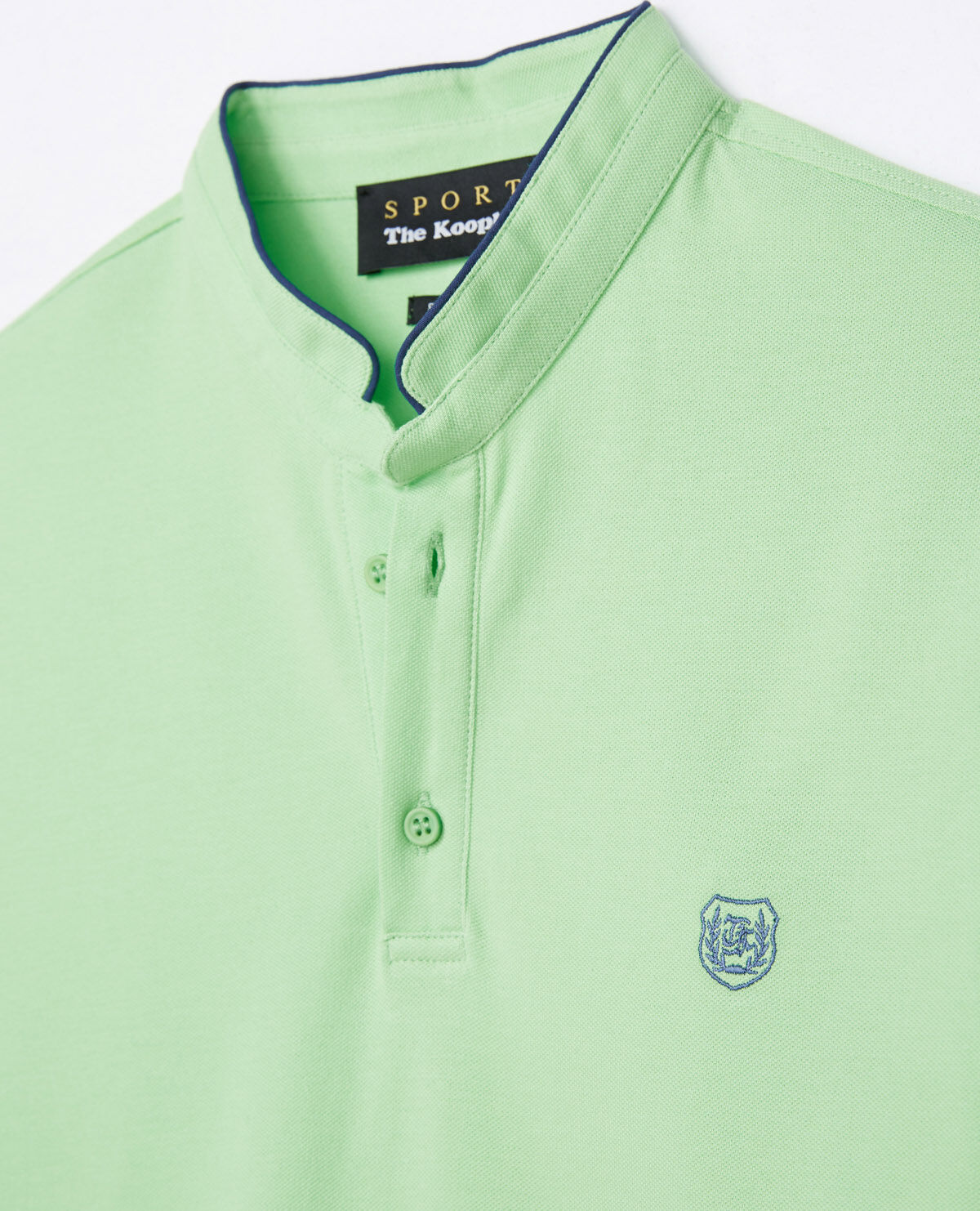 Polo coton vert pomme d tails bleu marine