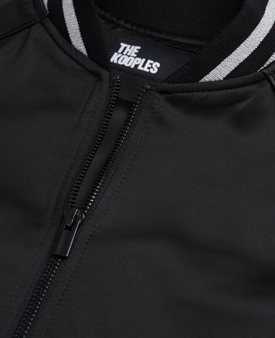 The Kooples WOMEN BLACK black satin zipped sweatshirt