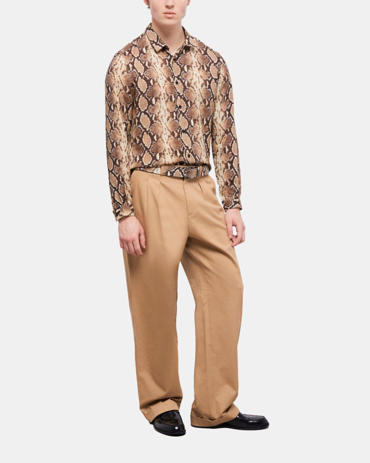 The Kooples HOMBRE BEIGE camisa informal pitón