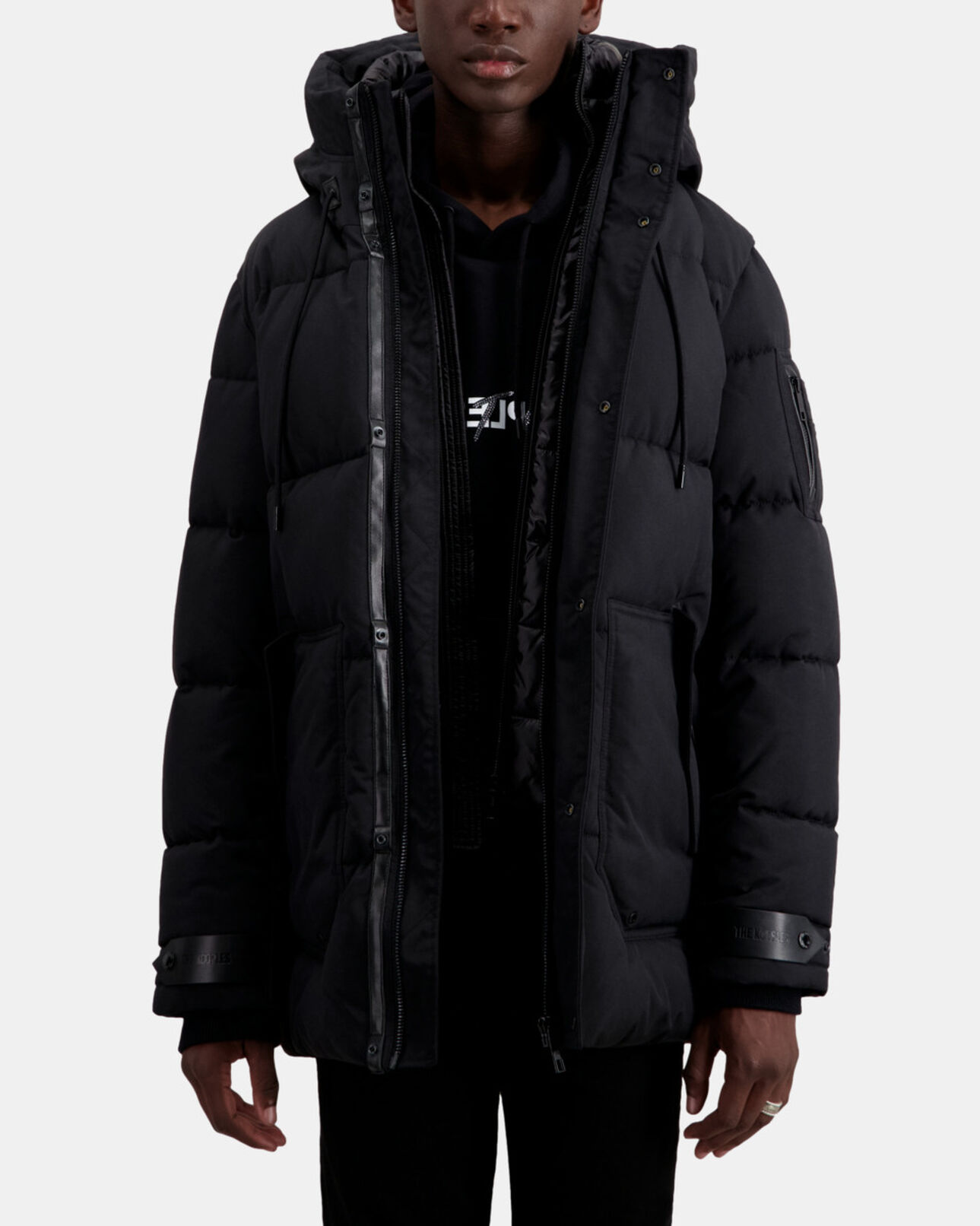 The Kooples MEN BLACK black hooded parka
